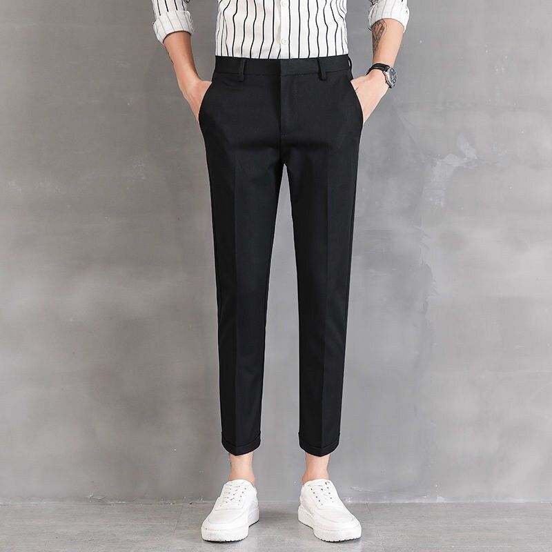 Ankle-Length Linen Plaid Pants Men Trousers Hop Jogger Pants Male Sweatpants Streetwear Men Pants 2019 New Fashion Blue