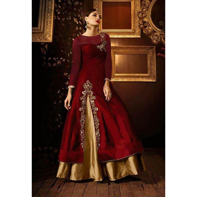 Georgette Unstitched Embroidery Gown for Women
