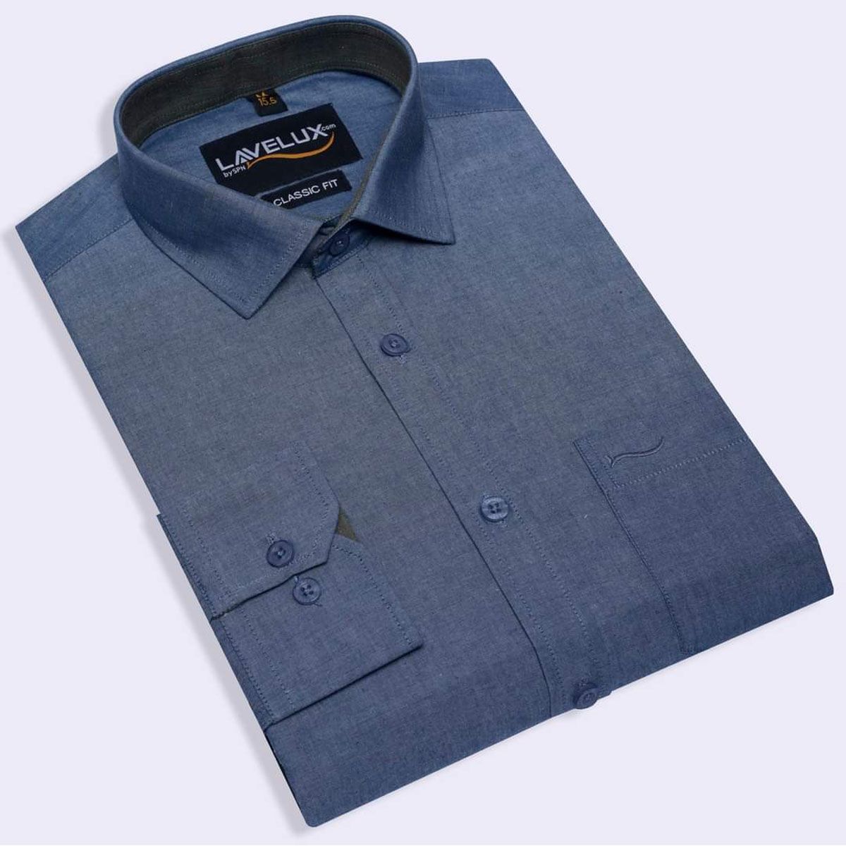 Smart Looking & Fashionable Long Sleeve Navy blue Formal Shirts For Men