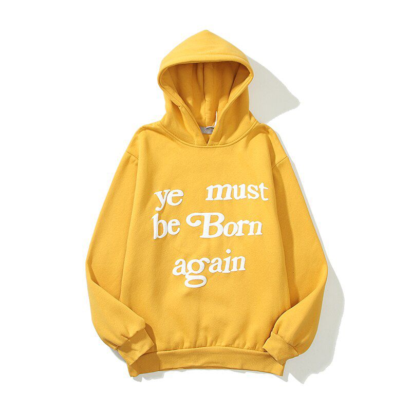 6 Colors Ye Must Be Born Again Letter Foam Kanye Sweatshirt Men and Women Oversize Streetwear Stranger Things Casual Hoodies