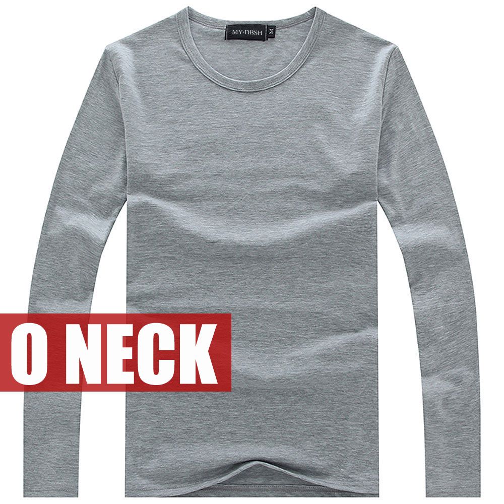 Spring High-elastic Cotton T-shirts Male V Neck  T Shirt Men's Long Sleeve Fitness Tshirt Asia size S-5XL