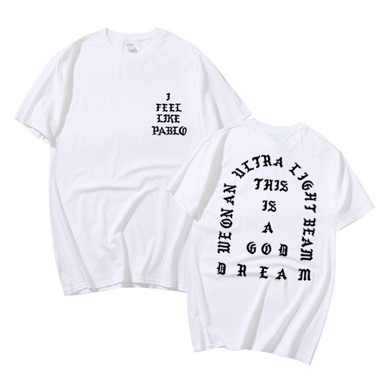 Kanye West Pablo T Shirt Summer Men Women I Feel Like Paul Letter Print Short Sleeves Season 3 T-Shirt Hop Cotton Tee Tops