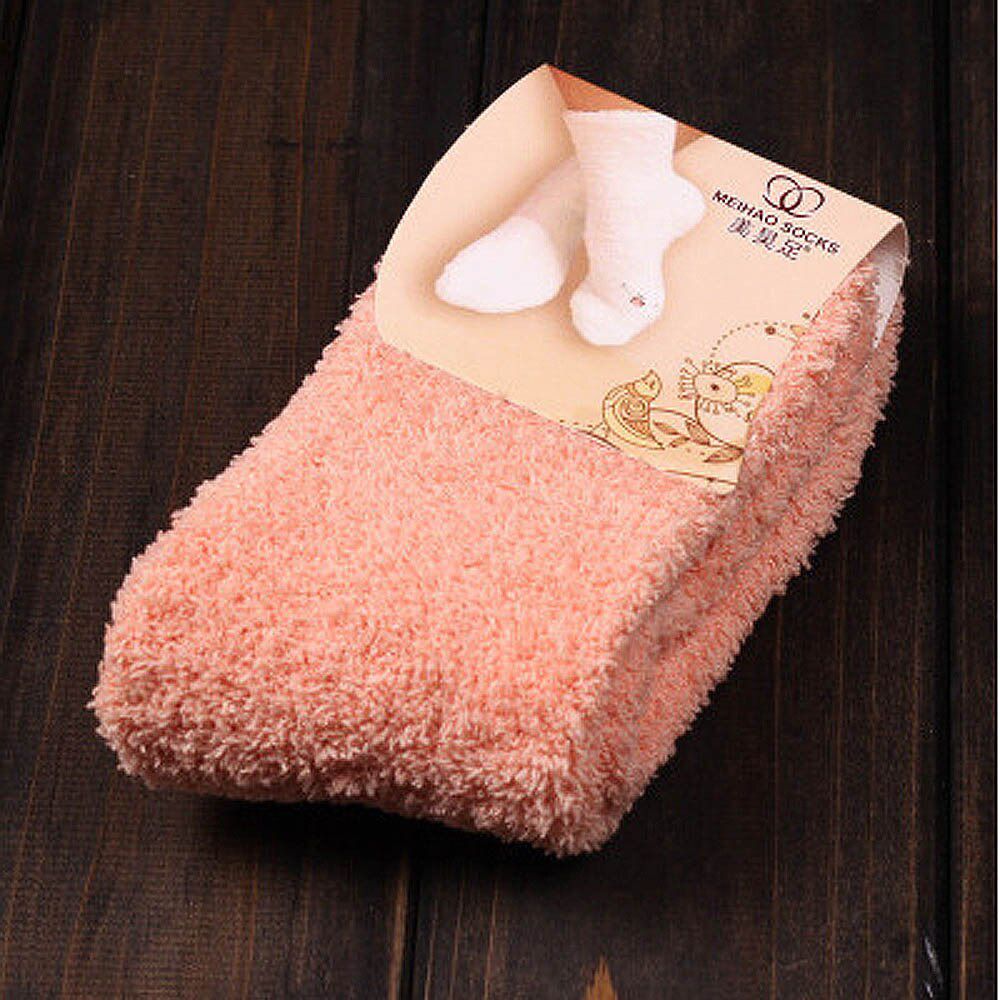 Fluffy Home Floor Sock Women Girls Socks Winter Warm Soft Confortable Casual Mid Socks Solid Candy Coral velvet Fashion Gifts