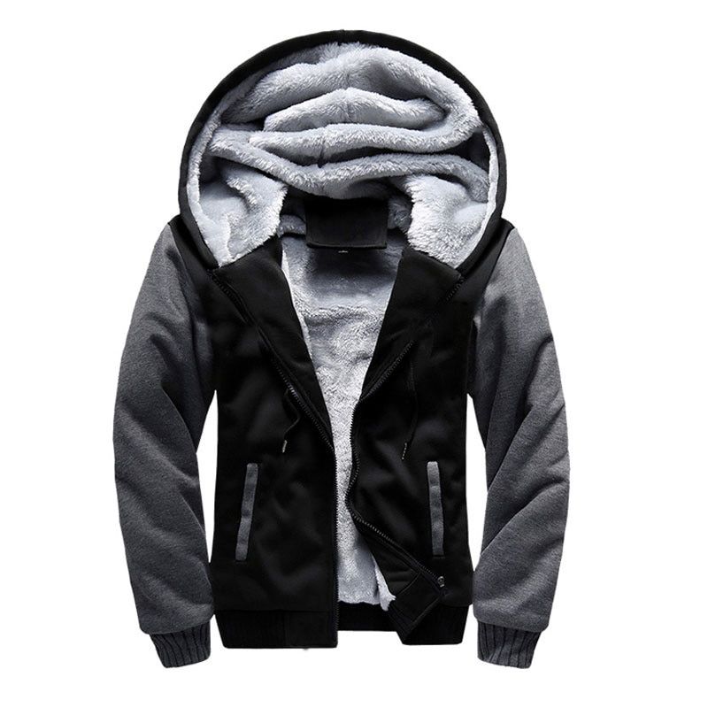 Winter Coat Men Thick Fleece Hoodies Clothing Winter Jackets Men's Thickened Parka Windbreaker Warm Overcoats Homme