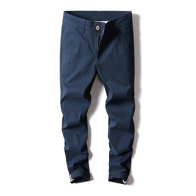 Spring summer Casual Pants Men Cotton Slim Fit Chinos Ankle-Length Pants Fashion Trousers Male Brand Clothing 27