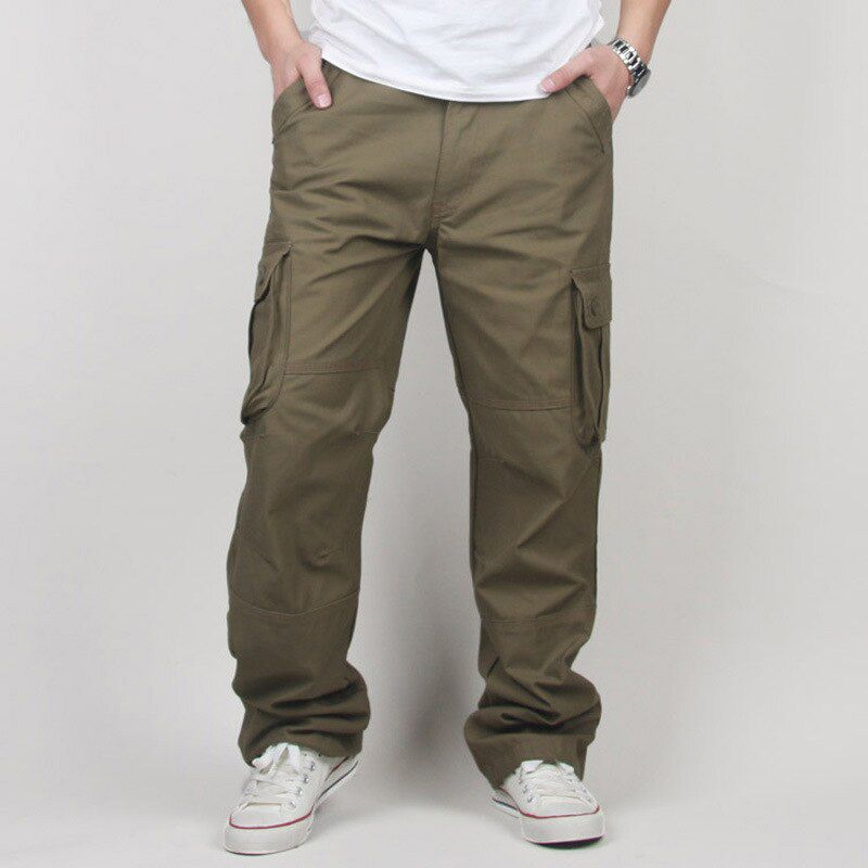 30-44 Plus size High Quality Men's Cargo Pants Casual Mens Pant Multicket  Tactical Long Full Length Trousers