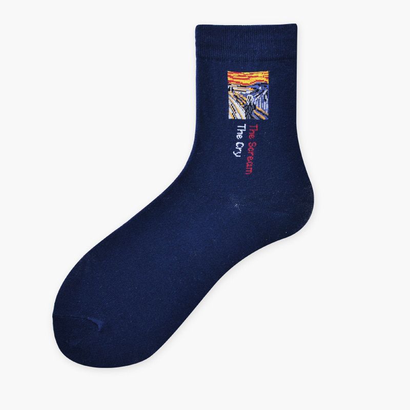 Van Gogh Painting Casual Women Cotton Socks Painting Vintage Abstract Art Patterned Socks For Women Ankle Solid Summer Sox