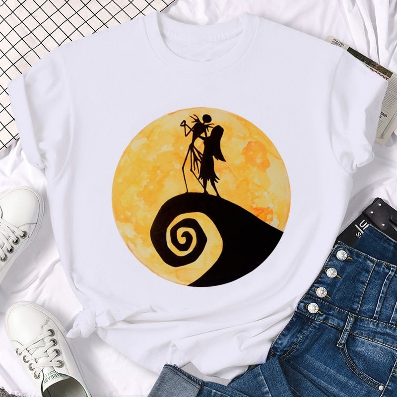 Disney Jack Skellington Kawaii Anime T Shirt Men Women Graphic Cute T-shirt Funny Cartoon 90s Tshirt Summer Top Tees Male Female