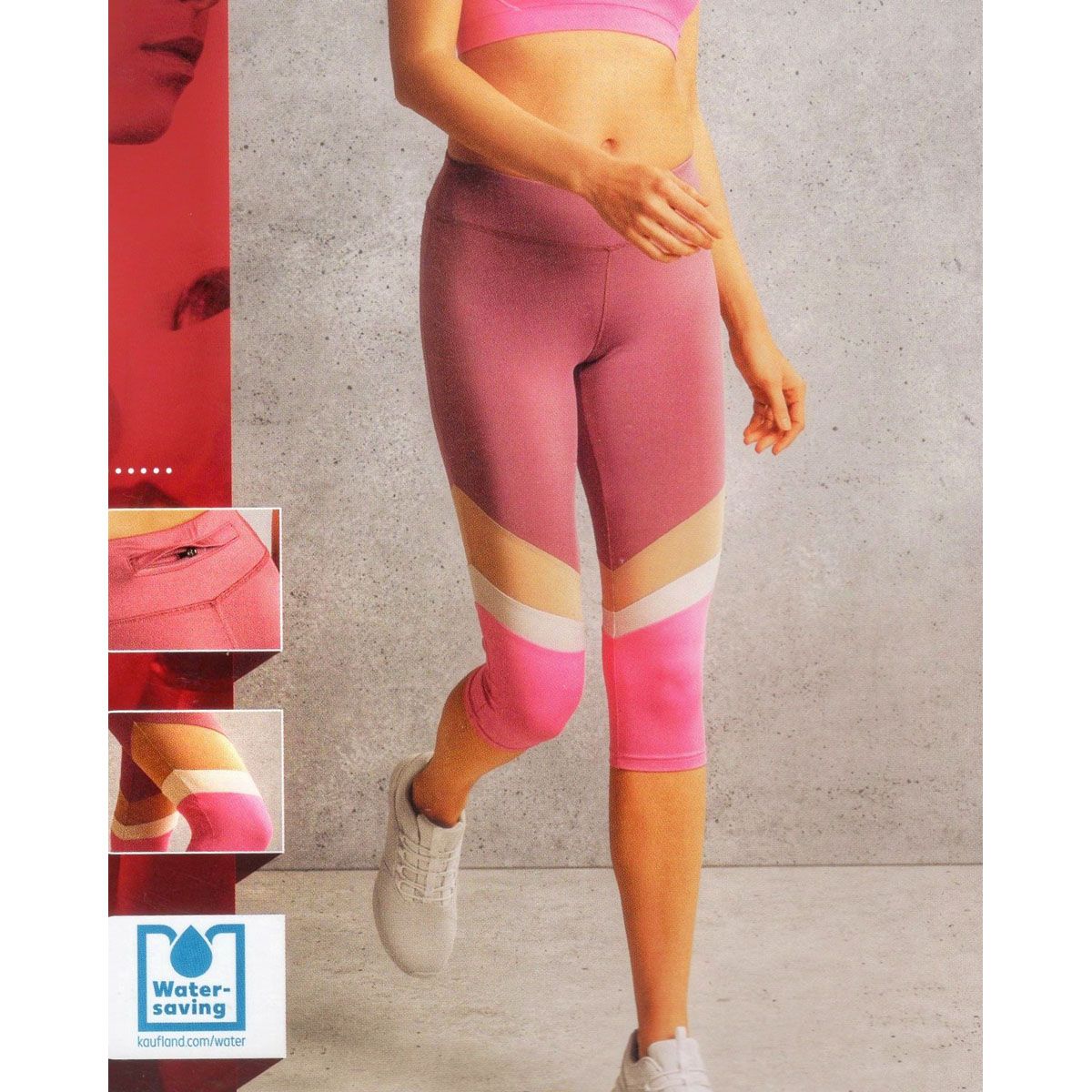 Newcential Women Shorts Capri Tights-Pink- Purple