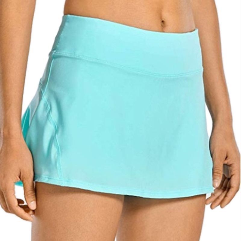 Women Plus Size 2-In-1 Tennis Skorts Quick-Dry Athletic Sports Running Pleated Golf Skirts Mid Waist Shorts with Pockets