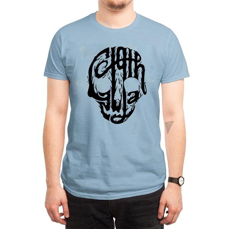 Sky Blue Cotton Short Sleeve T-Shirt for Men