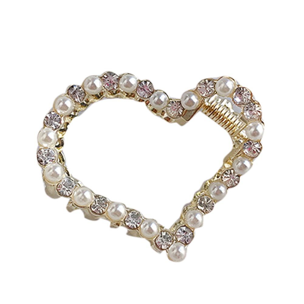 Fashion Women Faux Pearl Rhinestone Side Bangs Hairpin Hair Claw Clip Barrette