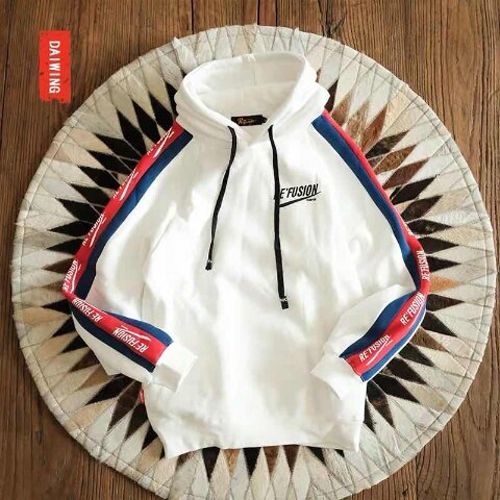 Spring and Autumn Korean-Style  Long-Sleeved Men's Loose  Front Short Back Long round Collar Top