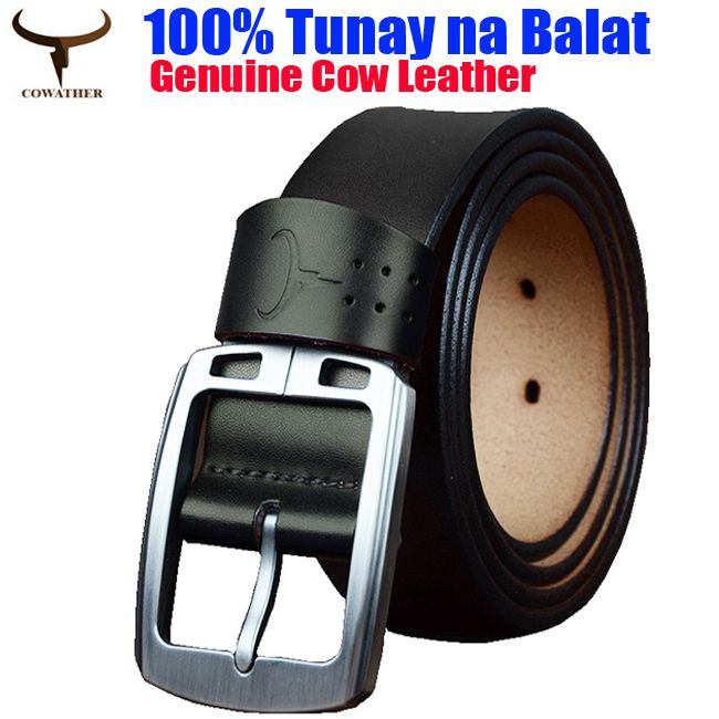 OIMG Men Classic Cowhide Leather Belt Casual Leather Dress Belt For Men With Classic Metal Buckle Lalaki Na Sinturon Ng Katad