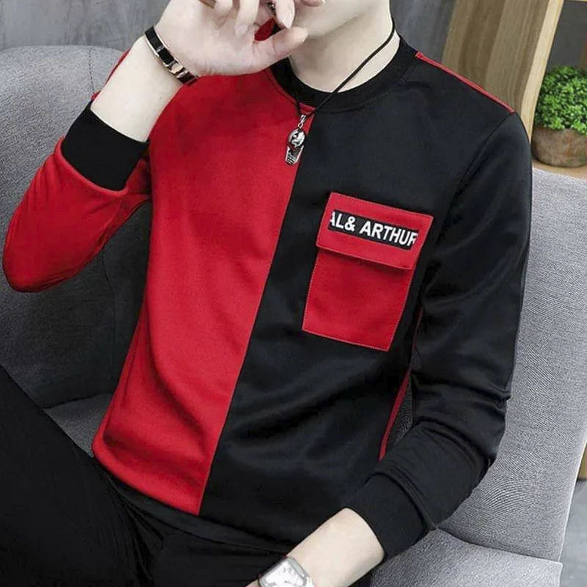 Black Printed  cotton  full Sleeve T-Shirt For Men - Genji - T Shirt - T Shirt For Man - T Sirt