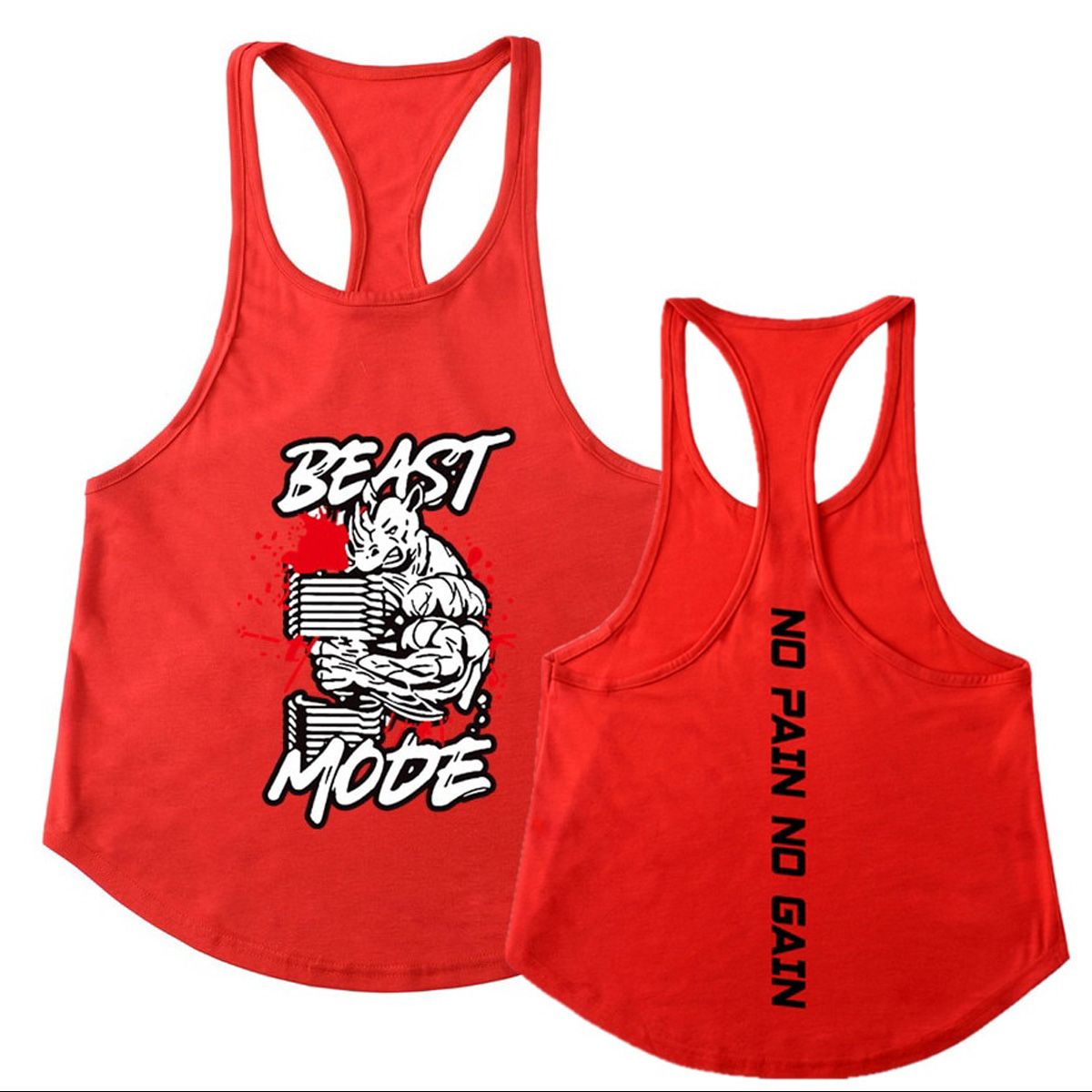 Muscle vest a strong cbodybuilding BEAST MODE tatop made of athletic cotton