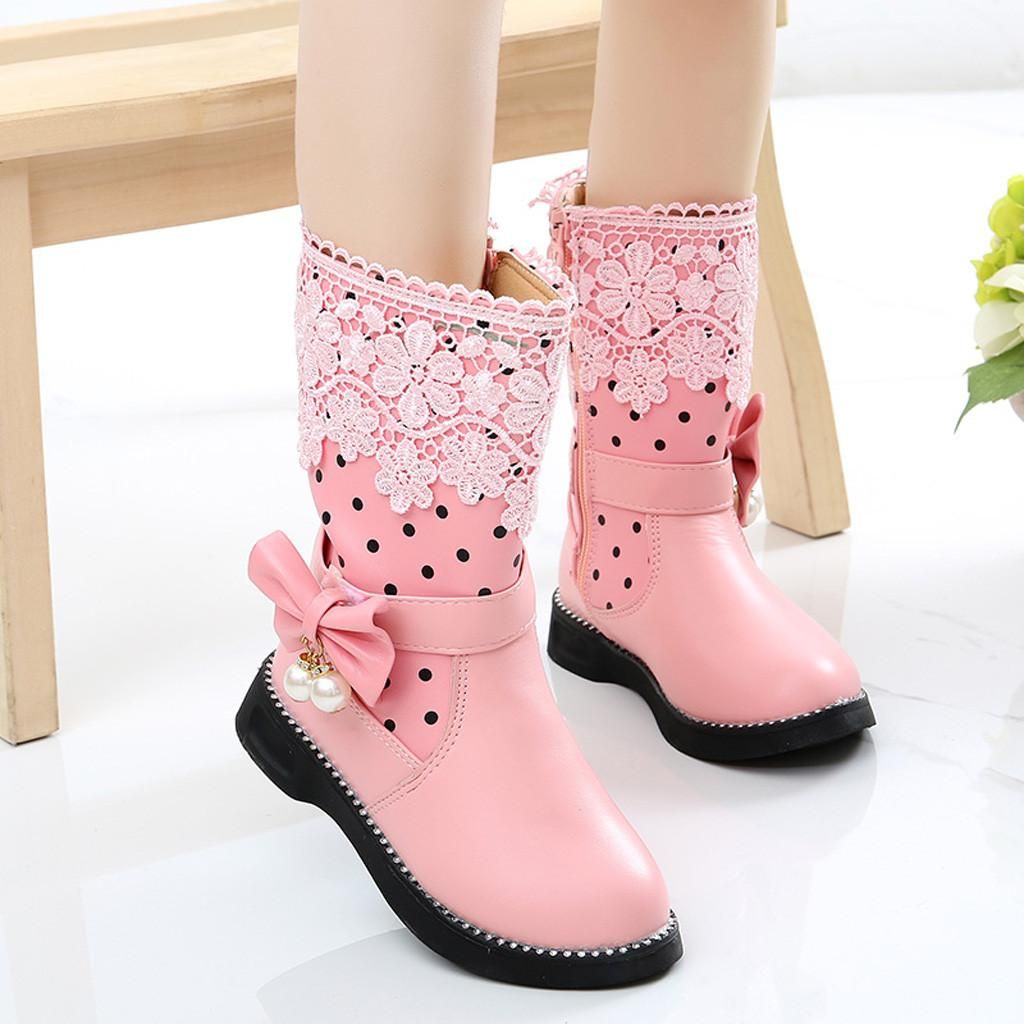 Toddler Infant Kids Baby Girls Butterfly Knot Princess Shoes Boots children shoes