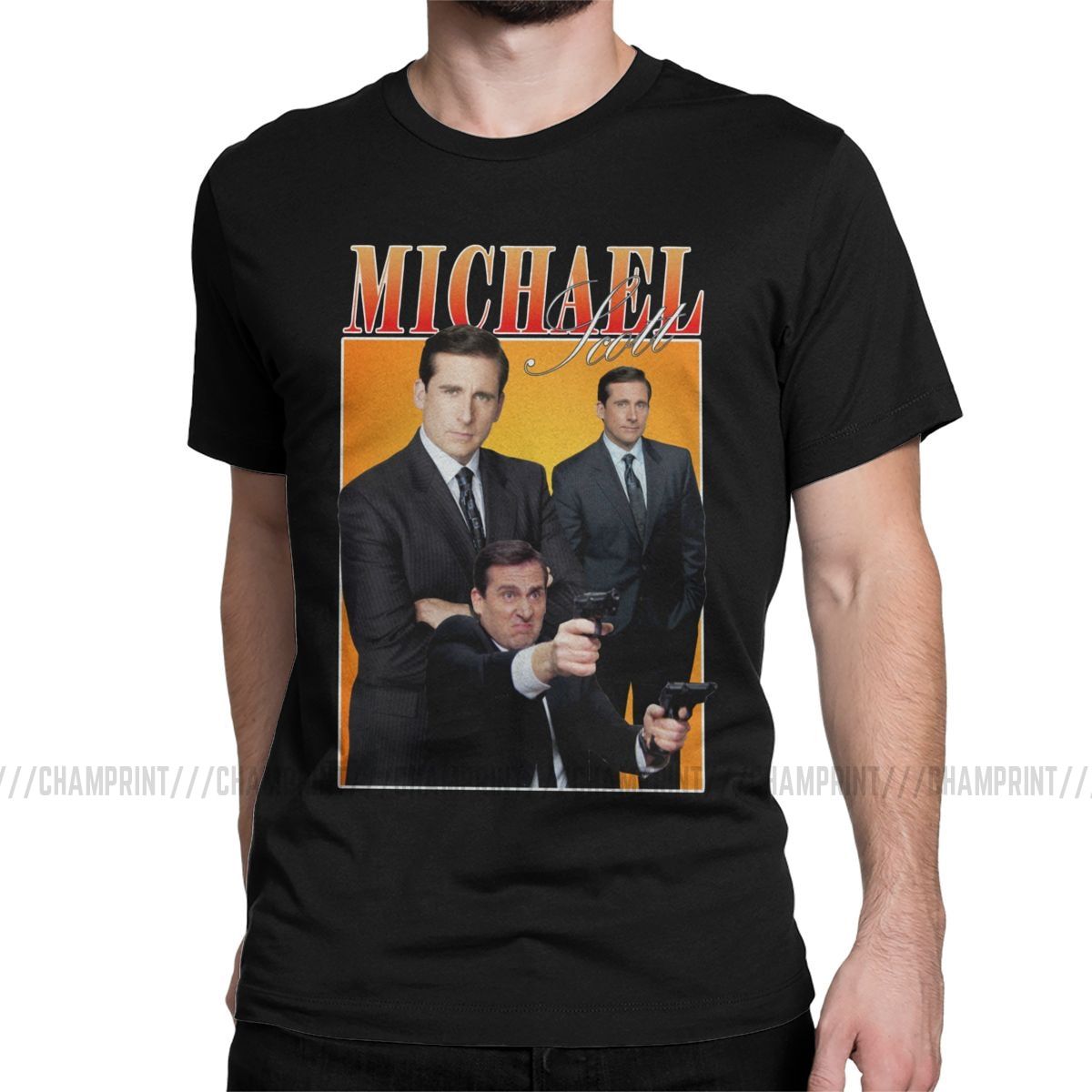 Michael Scott Homage TOffice Men T Shirts Tv Series Dwight SchruteJim Halpert Tees Short Sleeve T-Shirts Cotton Plus Size