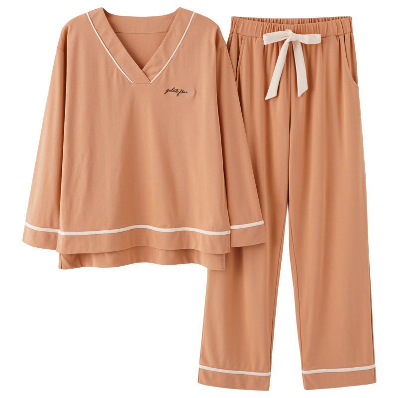 Pajamas For Women Cotton Pajamas Set Korean Clothes Women's Home Clothes Lounge Wear Pijama Hombre Long Sleeve Pyjamas Women