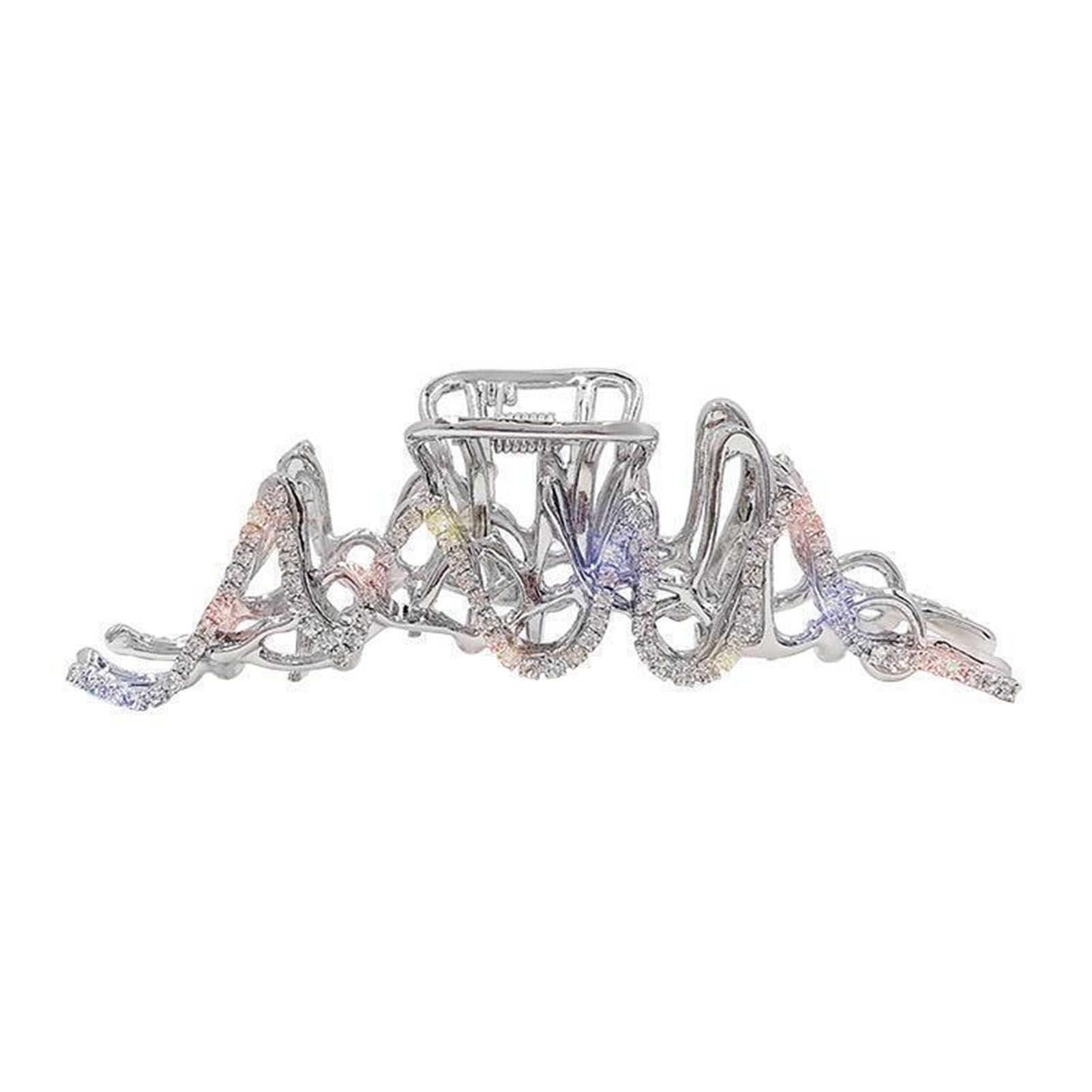 Hair Catch Clamp Fresh Rhinestone Irregular Flower Shape Hair Claw