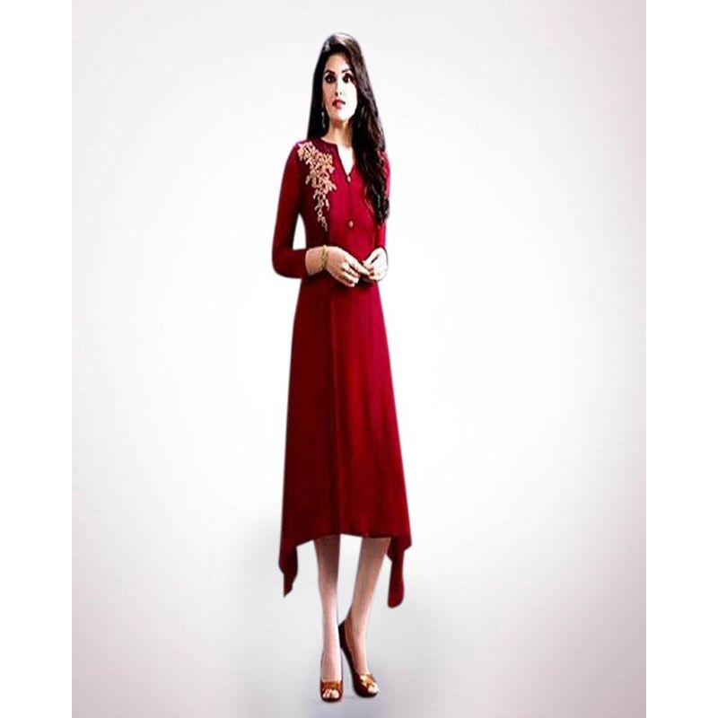 Unstitched Maroon Georgette Kurti For Women