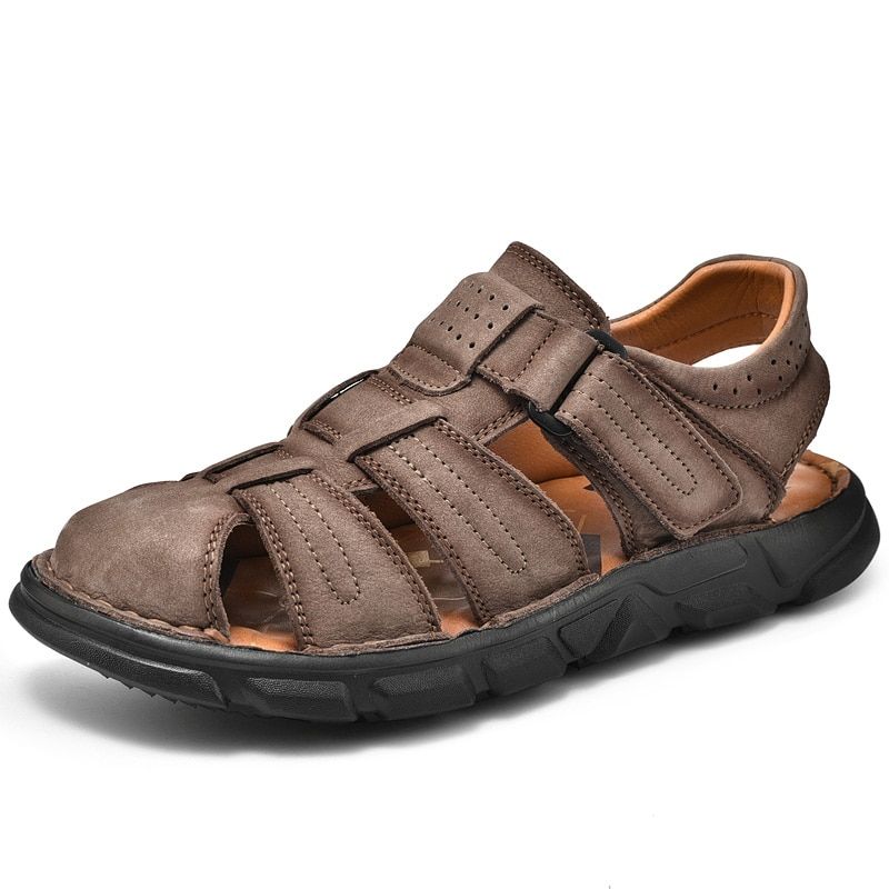New Summer  Leather Men's Sandals Lightweight Men's Shoes Outdoor Comfortable Beach Sandals Fashion Casual Shoes Sneakers