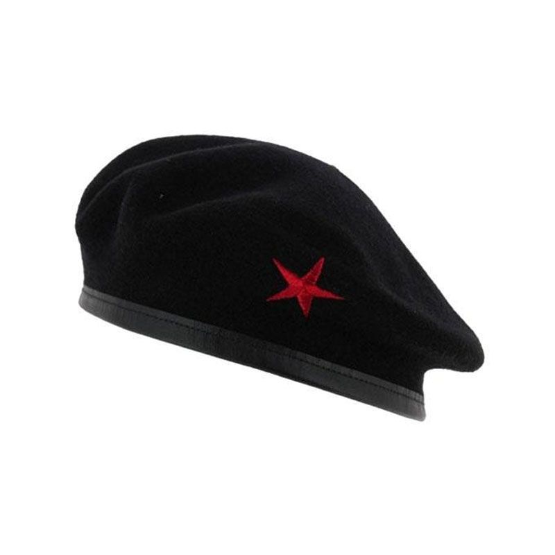Black Cotton Che Guevara Hat For Men Black Cotton Che Guevara Hat For Men - Cap For Men