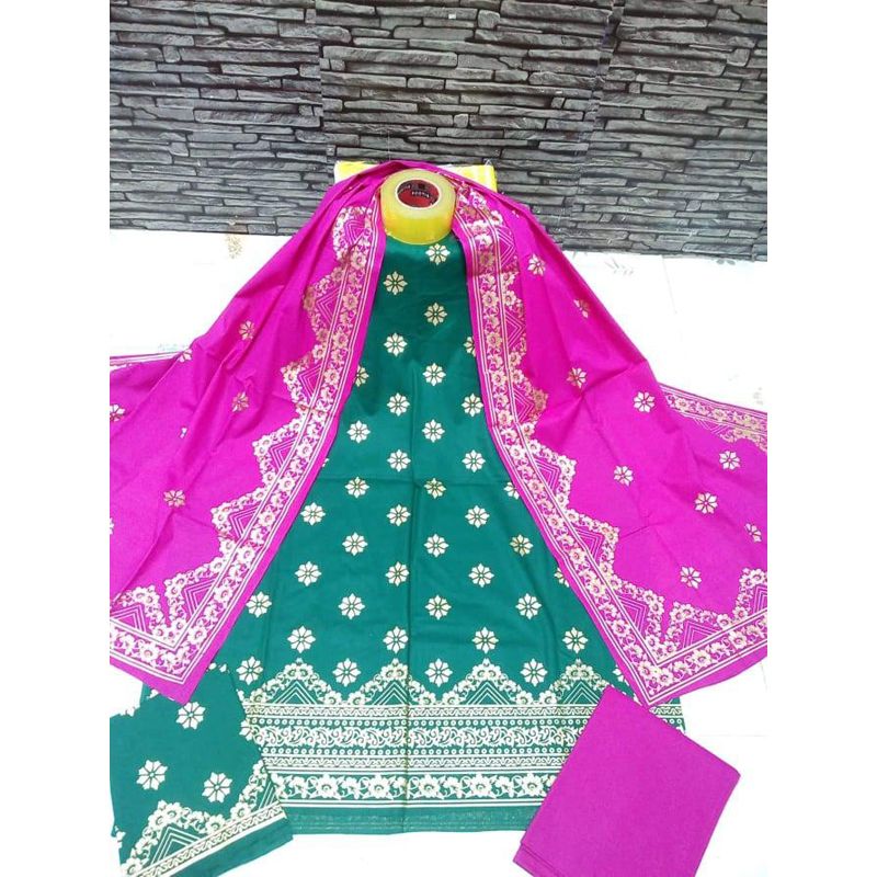 Unstitched pink Color Cotton screen Printed Salwar Kameez for Women by AHS Fashion House