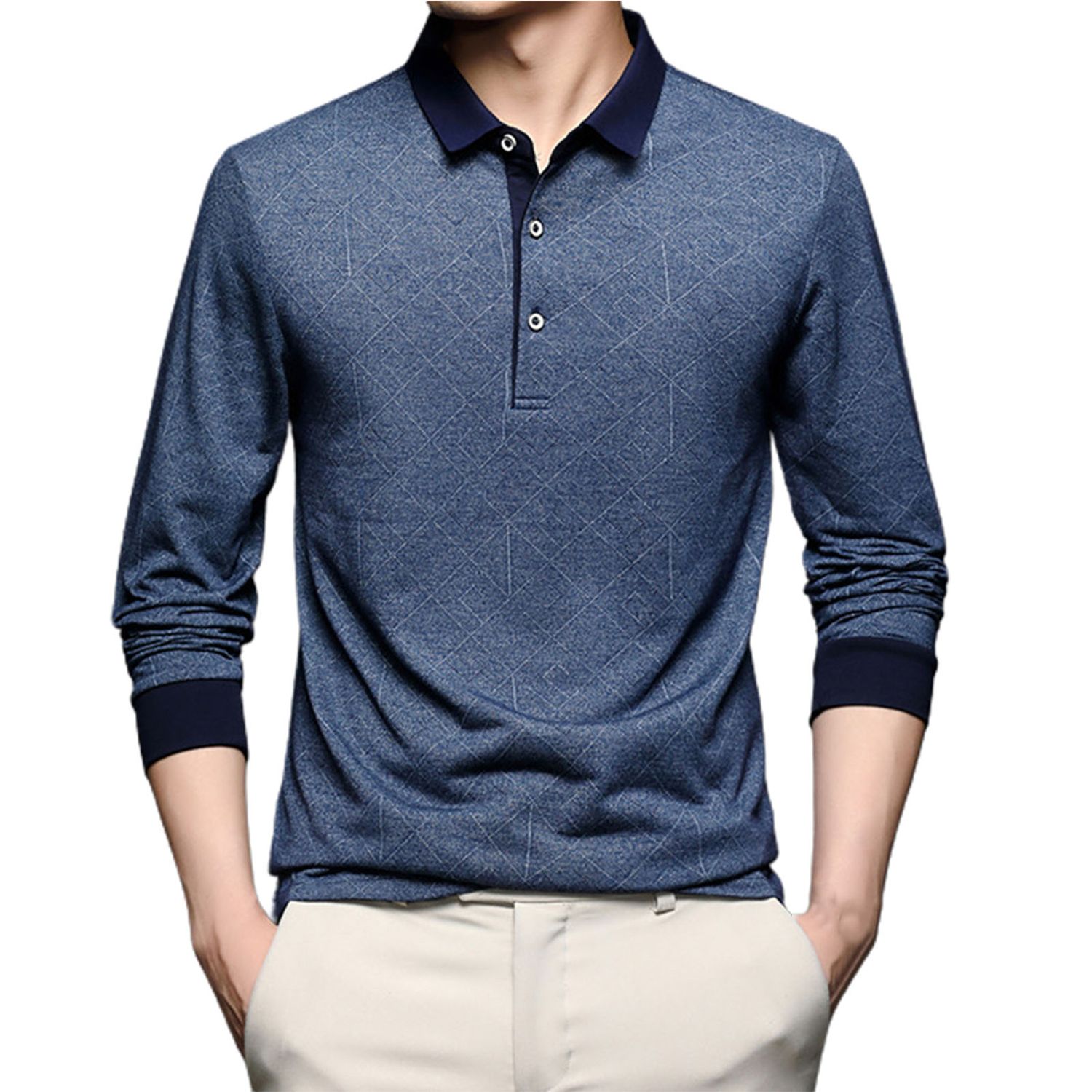 Male Shirt Close Fit Color Block Polo Top