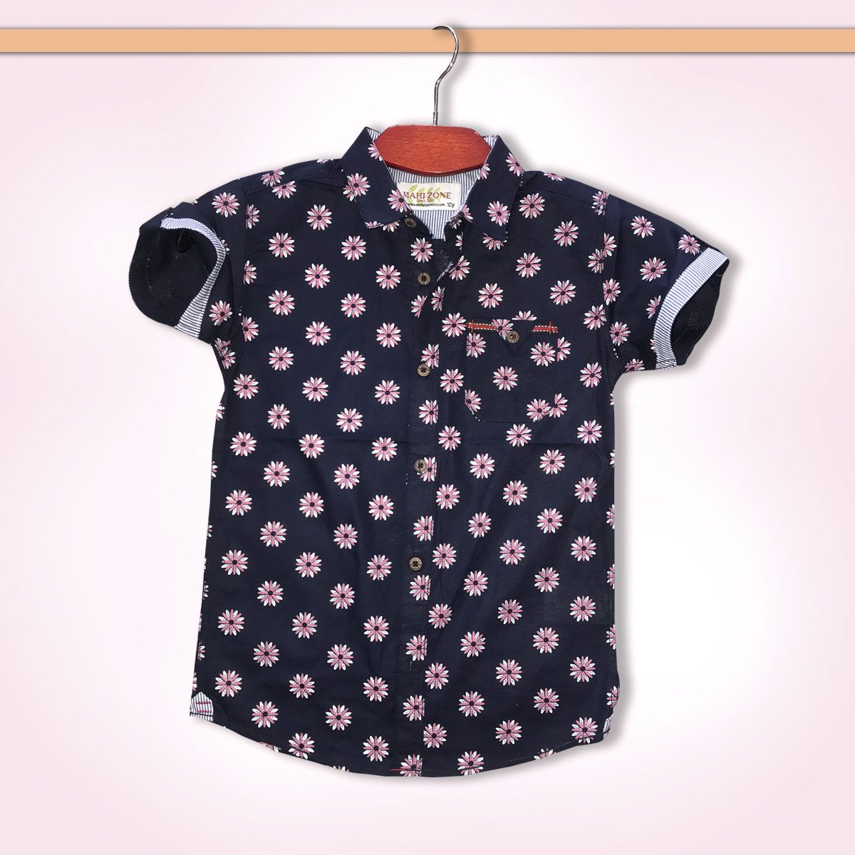 Navy Blue Boy Half Seelve Shirt for 10-16 years boyes