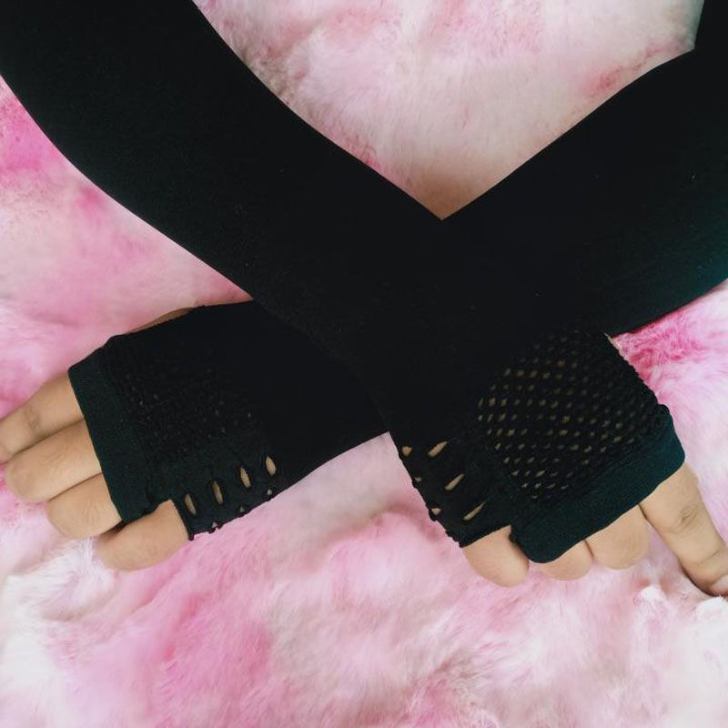 Women Fingerless Half Finger Long Hand gloves For Sun Protection For Women