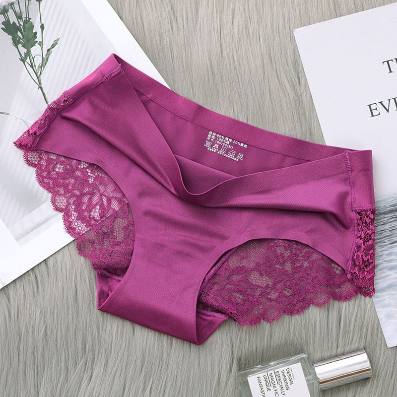 Ladies Sexy Satin Ice Silk Underwear Women Sexy Briefs Seamless Lace Panties Women'S Panties Woman Underwear - Panty For Women