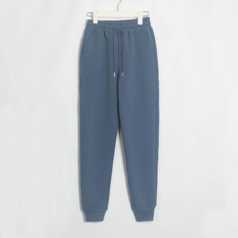 Women Casual Velvet Pants Winter Lady's Wool Pants Women's Clothing Lace-up Long Trousers