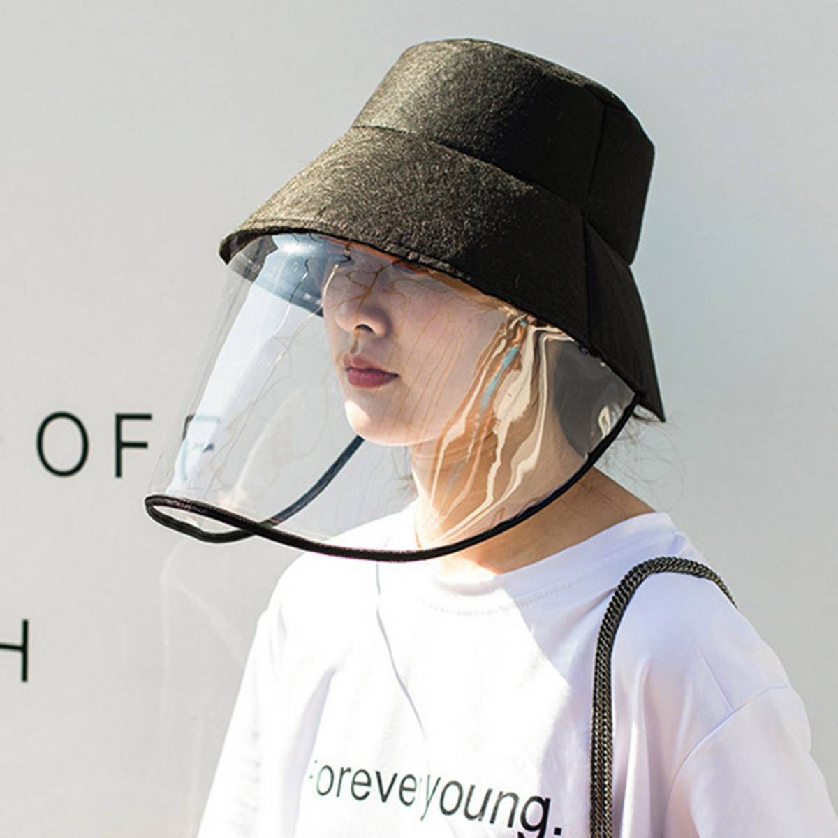 【BestGO】Face Shield Hat Female Outdoor Sunscreen Windproof Saliva Splash Doublesided Protective Hat