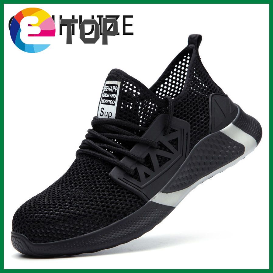 New work safety shoes men's breathable fly woven Kevlar midsole lightweight work protective shoes steel toe cap work safety boots