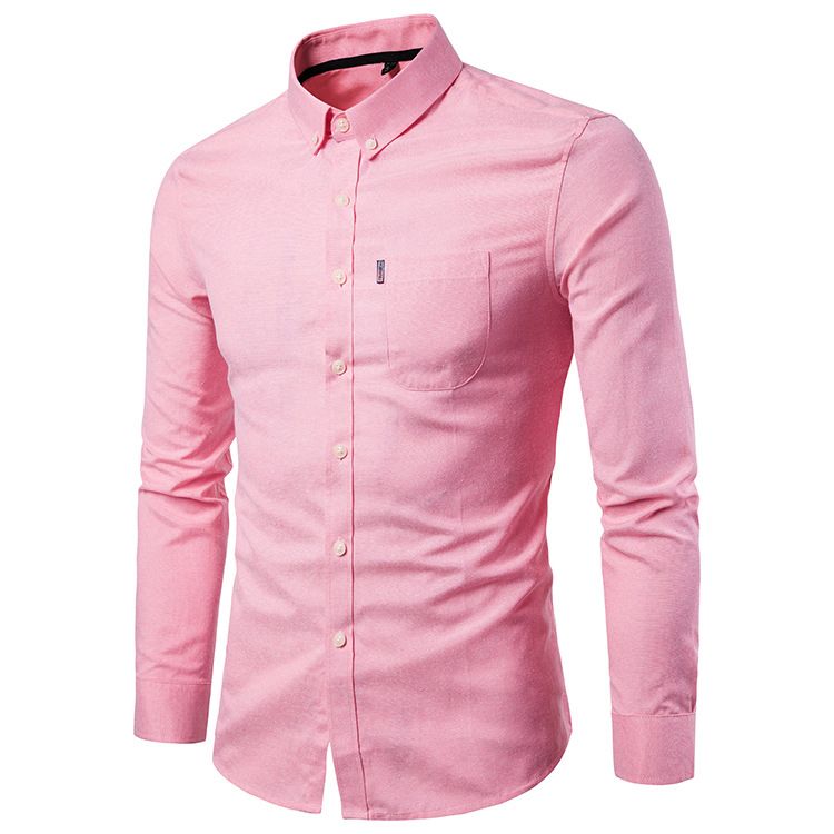 Cotton Solid Casual Long Shirt for Men Slim Fit