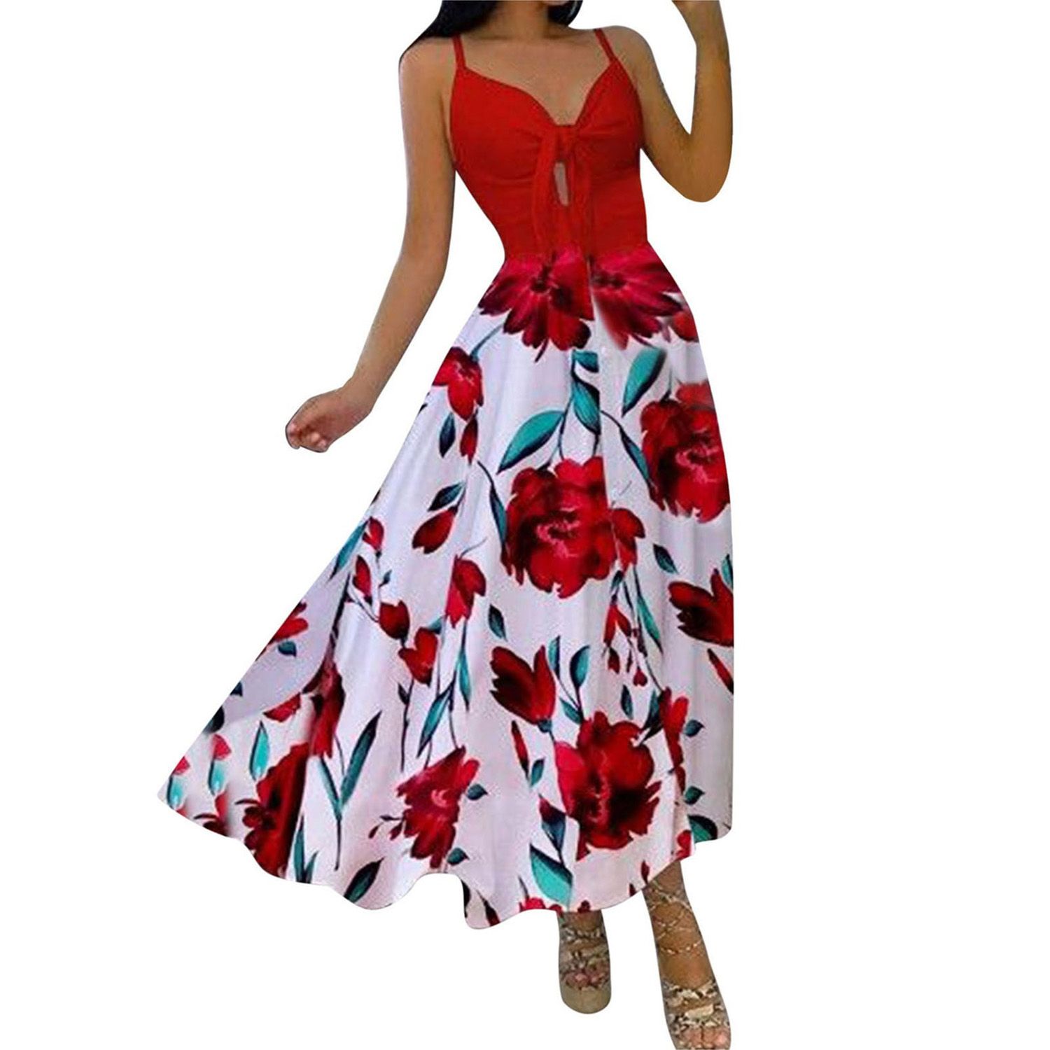 Party Dress Floral Print Off Shoulder A-Line Dress