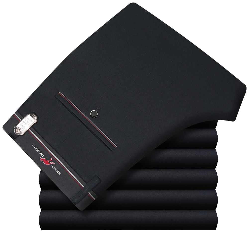 ICPANS Stretch Formal DressTrousers For Men Summer Straight Classic Men's Total  Relaxed Classic Fit Flat Front Pant