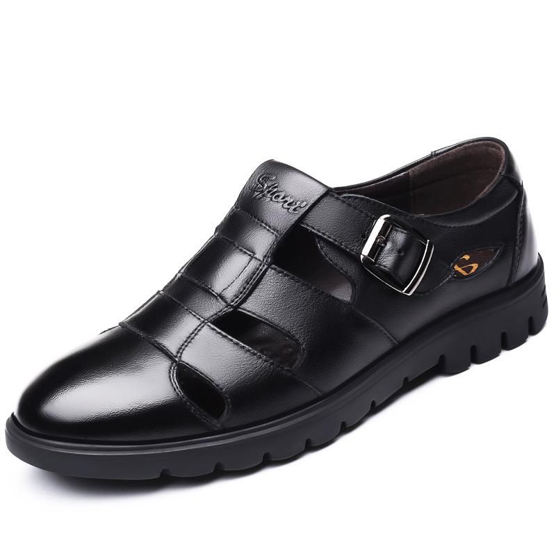 Men Sandals  Leather Shoes Men Outdoor Casual Men Leather Sandals For Men Beach Shoes Roman Shoes Plus Size 38-47 JKPUDUN