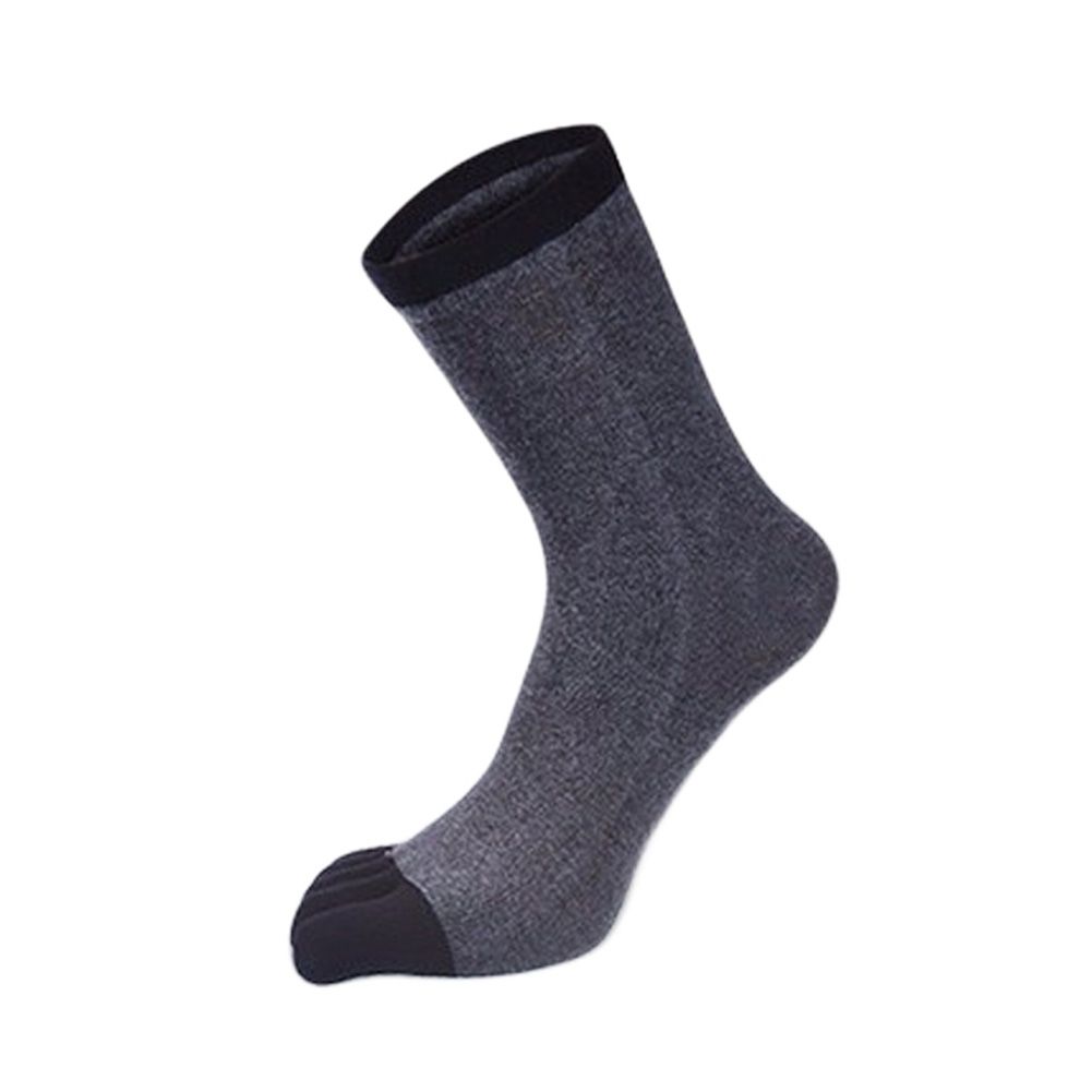 Men Cotton Casual Sports Soft Breathable Elastic Five Toe Middle Tube Socks