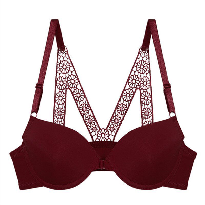fashion  front buckle beauty back bra simple gathering small chest girl ladies underwear push up lingerie