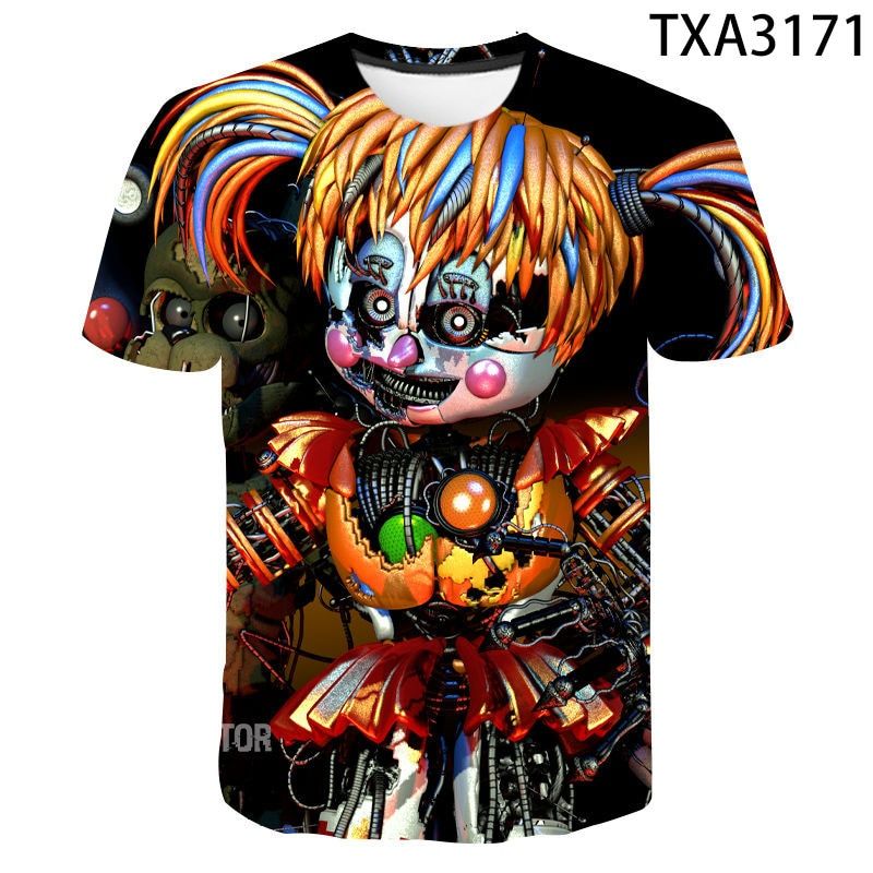 Summer Fnaf 3D T shirt  Boy Girl Kids Fashion Casual Men Women Children Short Sleeve Printed T-shirt Funny Tops Tee
