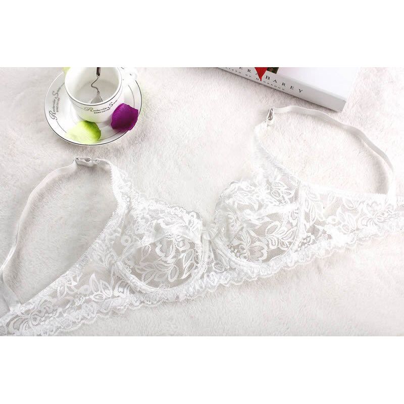Women Lace Bra Thin Underwire Bralette Push Up Bra Underwear  Lingerie Plus Size Embroidery Brassiere 32/34/36/38/40B