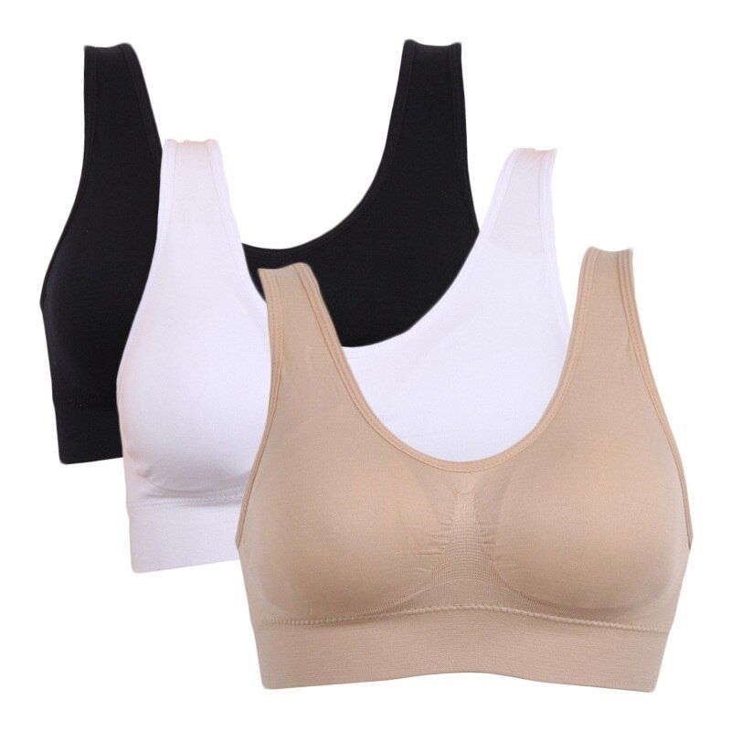 3pcs/set  bra With Pads Seamless push up bra plus size 4XL 5XL underwear wireless Active Bra black/white