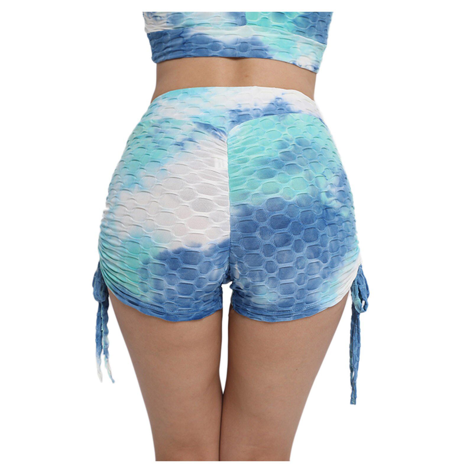 Scrunch Booty Yoga Shorts Women High Waist Tummy Control Ruched Shorts Butt Lift Push Up Fitness Gym Workout Activewear d3