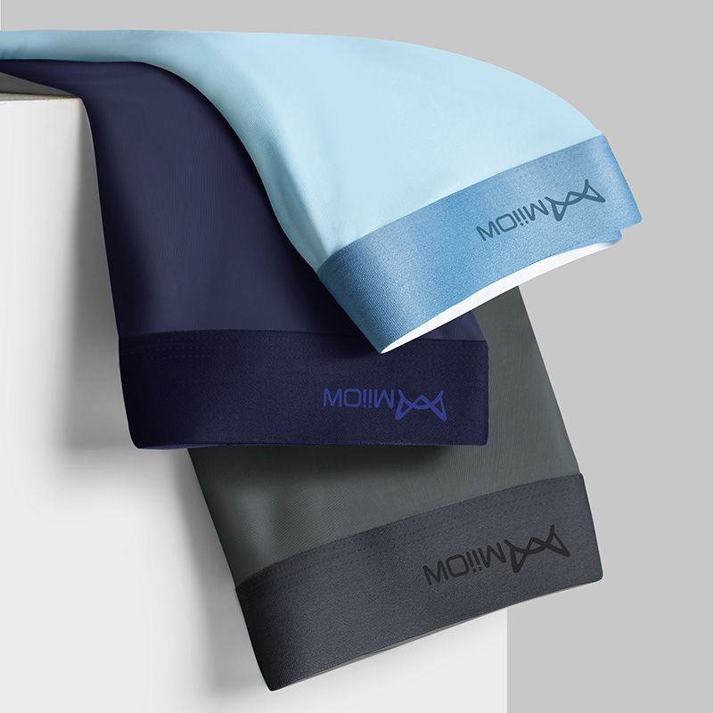 CMENIN Miiow 3Pcs Men Boxer Shorts Graphene Antibacterial Man Underwear Ice Silk Boxers Solid Breathable Boxershorts Male Panties L-5XL M1511