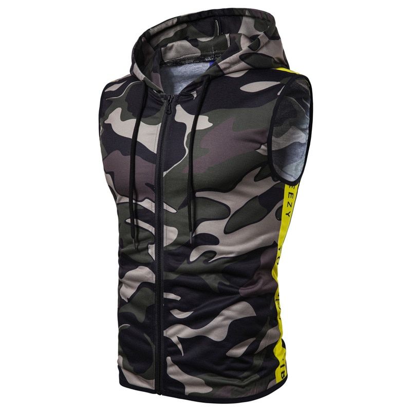 Men's  vest  hoodie men's sleeveless hoodie men's summer autumn casual jacket vest