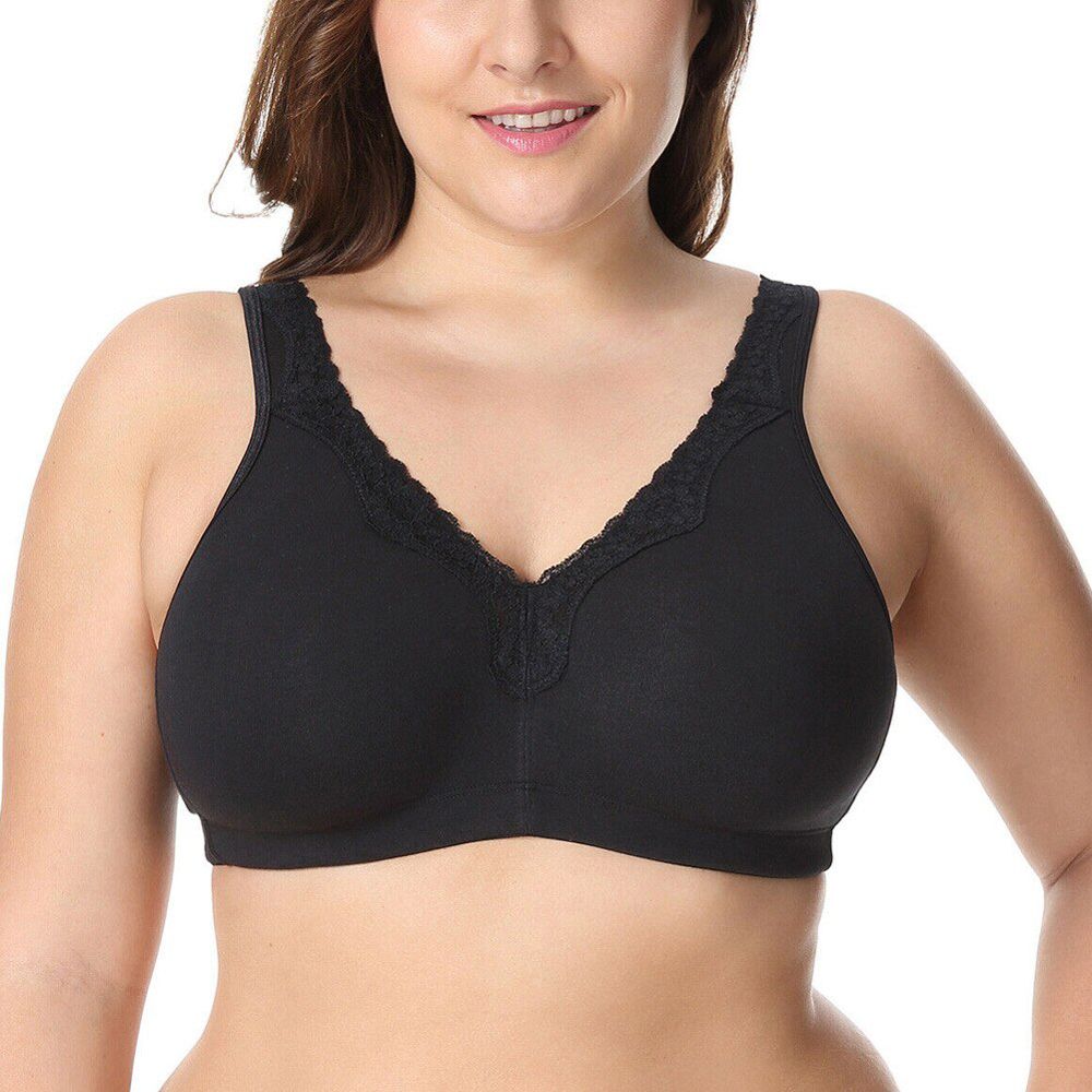 Hot Women Lace Ultra-Thin Cotton Bra Wire Free Comfortable Underware Plush Size K2