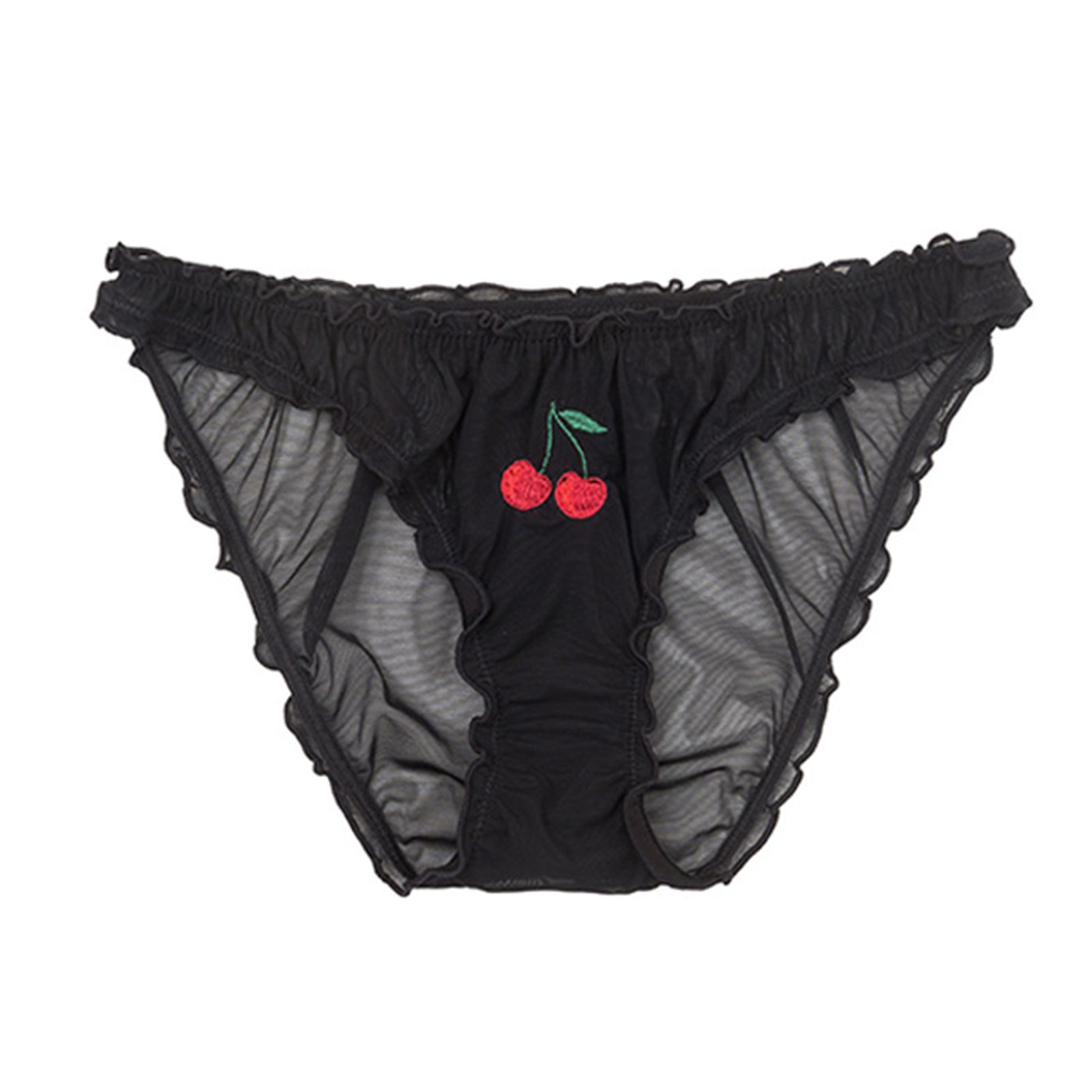 Women Underpants Solid Color Low Waist Mesh Panties