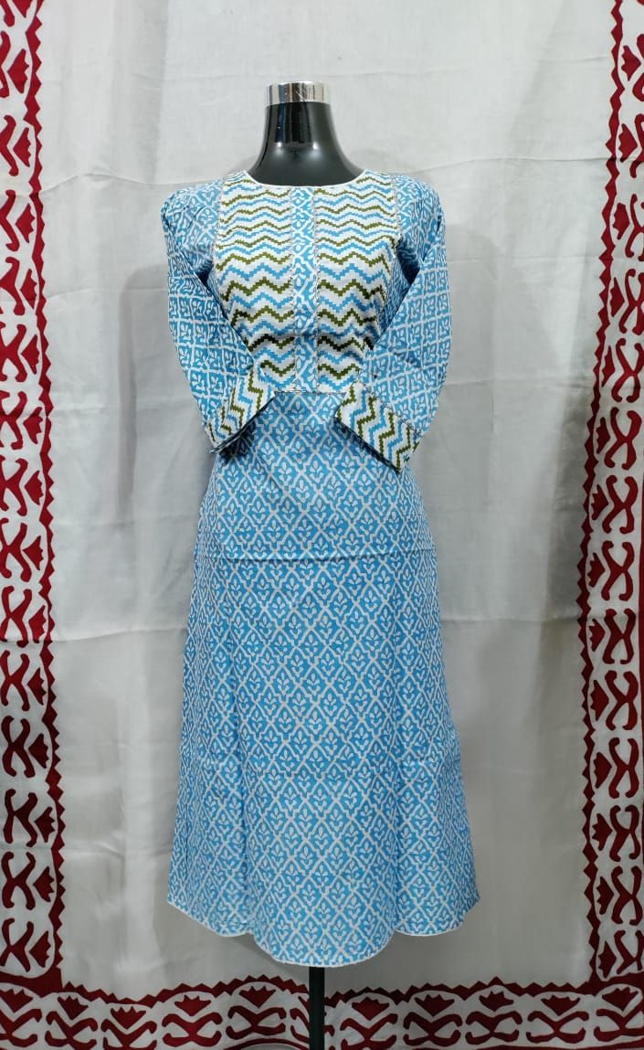 Sky Color Cotton Readymade Kamez (AU_0021)